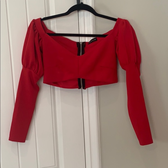 PrettyLittleThing Red crop top size: 8 - Picture 2 of 4